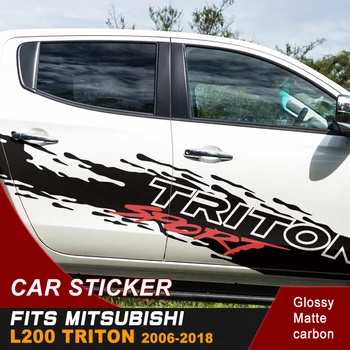 Bil tilbehør til 2 Pc ' er mudslinger side døren stribe sport grafisk Vinyl 4x4 bil mærkat passer til mitsubishi l200 triton 2006-2018