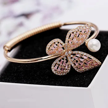Hotsale Mode AAA Skære Cubic Zircon Butterfly Cuff Ringe til Kvinder Luksus Åbne Ende Finger Ring Smykker Tilbehør Drop Shipping