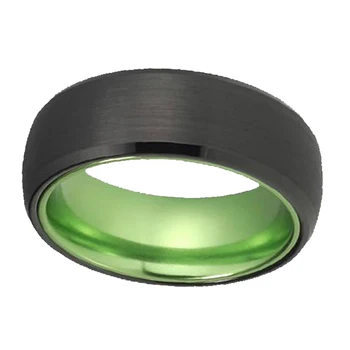 Klassiske Ringe Til Kvinder, Mænd Bryllup Brude Smykker forlovelsesringe Wolfram Ring Sort Wolfram med en Grøn Ring Aluminium