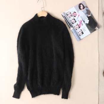 Ny ægte mink cashmere sweater kvinder mink cashmere trøjer med rullekrave krave gratis fragt S1266