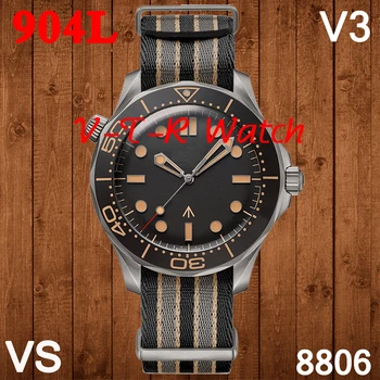 Mænds Mekanisk Ur BondWatch 007 300 m A8806 limited edition VSF bedste version Titanium Tilfælde mesh armbånd AAA ure replica