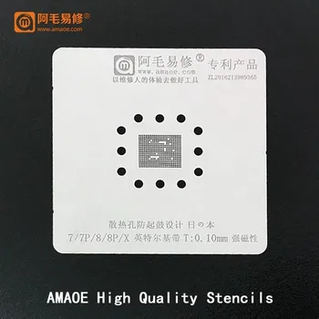 Amaoe BGA Reballing Stencils Skabelon 0,10 MM Magnetisk For 7/7P/8/8P/X Intel Baseband IC BGA Reball Stencil Plante hvidblik