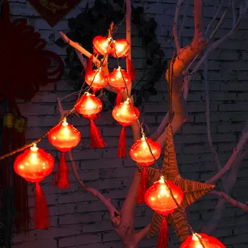 2m LED Ferie Garland Lys USB - & batteridrevne Røde Lanterne Lampe til nytår Festival Dekoration String Nat Lightings