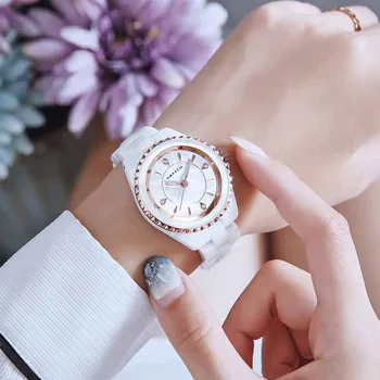 NAKZEN Business dameur Luxruy Armbåndsur Liv Vandtæt Montre Femme Kvarts Ur Hvidt Ur til Kvinder Relojes De Mujer