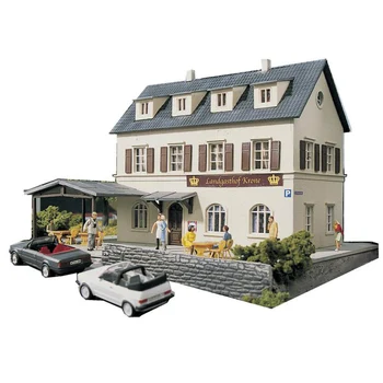 1:87 Town Hotel #61830 Arkitektonisk model Railway Sand Tabel Scene Matchende ABS Montering