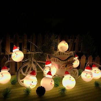 1,5 M 10leds 3M 20leds Snemand Xmas LED Fe String Lys Batteri Drives Hjem Garden Party Christmas indendørs Dekoration Lys