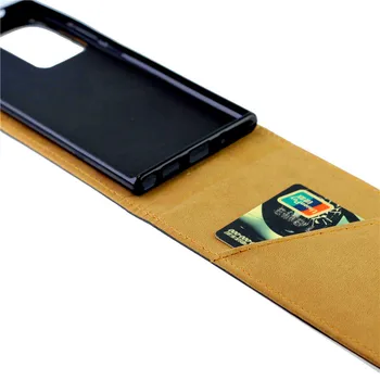 Business-Læder Taske Til Samsung Galaxy Note 20 Ultra Coque Lodret Flip Cover Med Kort Slot Mobiltelefon Tasker