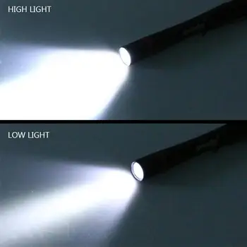 Sort Lomme Lommelygte Mini LED Pen Lommelygte Stærkt Lys Alsidig Bærbar Vandtæt IP67 Pen Lommelygte