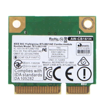 Dual Band RTL8821AE AW-CB161H Wifi Wlan-Kort, Bluetooth 4.0 Combo Trådløse Halvdelen Mini-PCI-E 433Mbps 802.11 a/b/g/n/ac