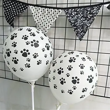 100pcs/masse Paw Trykte Balloner Hvid og Sort Hund Fødder Paw Latex Balloner Til Baby Brusebad Kids Fødselsdag Part Indretning af Forbrugsstoffer