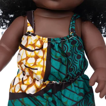 Afrikanske Dukke Toy Sort Dukke, Baby Løsøre Fælles Søde Bedste Gave, Jul, Legetøj til Børn, Baby genfødt corpo de silikone inteiro