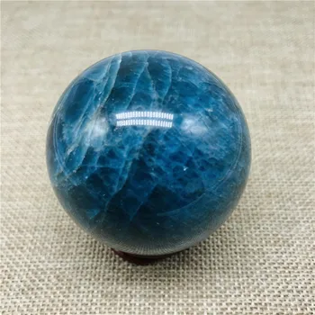 50-70mm på en Naturlig blå apatit sten bjergkrystal Kvarts Mineral Sfære Verden Bolden Chakra Reiki Healing boligindretning Håndværk