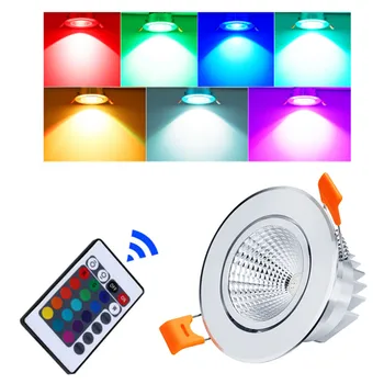 LED Downlight RGB 5w 10w 15w LED-Panel Lys Skjult Forsænket Loft Lys med Fjernbetjening Soveværelse KTV Korridoren
