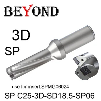 UD over Boret 3D-18,5 mm SP C25-3D-SD18.5-SP06 U Boring bruge Indsæt SPMG SPMG06024 Vendbare Skær i Hårdmetal Værktøjer til CNC Drejebænk