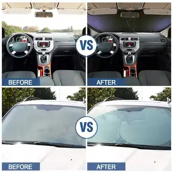 Brugerdefinerede Bil Forrude solsejl Foran Vinduet Visir Dække Parasol Sølv Folie Anti UV-Reflektor Car-styling Protector