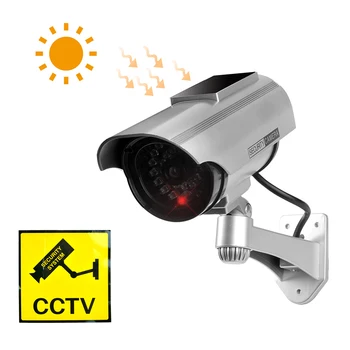 Solar Falske Dummy Kamera Udendørs Indendørs Simulering Blinkende Rød LED Sikkerhed Overvågning Simulering CCTV Security Monitor Hot