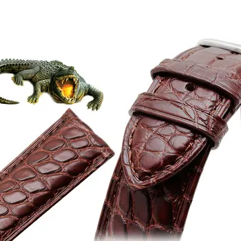 PEIYI Alligator læder rem i ægte læder urrem 18mm 20mm sort brun blød og behagelig armbånd vandtæt armbånd