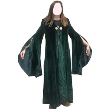 2020 Professor Minerva McGonagall Cosplay Kostume Kjole med Grøn Kappe Velvet Rolle Spiller Kappe Halloween, Karneval