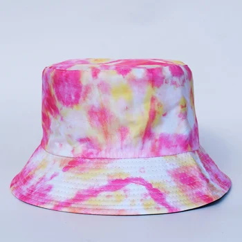 Sommeren Tie Dye Bucket Hat til Mænd, Kvinder Reversible, Mode, Hip Hop Fiskeren Hat Bob Street Udendørs Rejse Drenge Pige Panama Hat