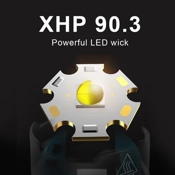 Xhp90.3 High power led lommelygte 18650 genopladelige 26650 USB-500000 lumen super kraftfulde lommelygte xhp90 xhp50 jagt flash lys