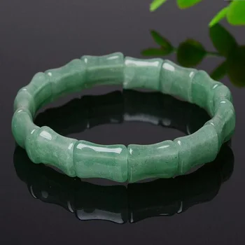 Hot sælgende Naturlig Dongling Jade-hvid-grøn Bambus Flade Hånd Linje, Armbånd, Mode til Kvinder og Mænd, Høj kvalitet Smykker Hånd