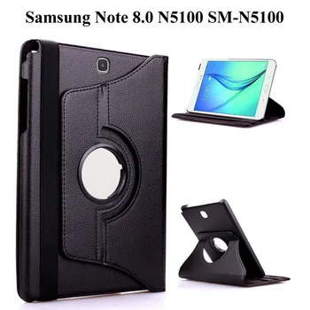 360 Graders Roterende PU Læder Smart taske Til Samsung Galaxy Note 8.0 GT-N5100 GT-N5110 8.0 tommer Tablet Tilfælde+Film+Pen