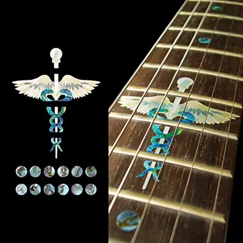 Gribebræt Markører Indlæg Mærkat Decals til Guitar - Caduceus (Symbol på Medicin)