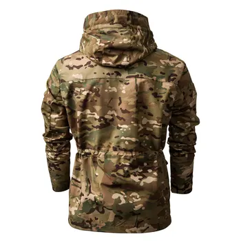Camouflage jakke Mænd Hoody Vindjakke Tøj Taktiske Mænd Jakke Vandtæt jakke Udendørs Tøj Tøj Hætteklædte Mand Pels