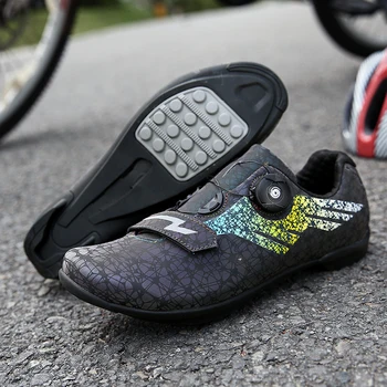 2020new road bike riding sko ultra let skridsikker slidstærk professionel selvlåsende sko til udendørs sport, fluorescerende
