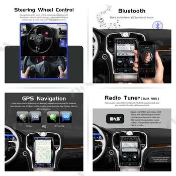 Lodret skærm Tesla stil Android 9.0 Car Multimedia Afspiller Til Chrysler 300C 2013-2019 GPS Navi Audio Radio stereo head unit