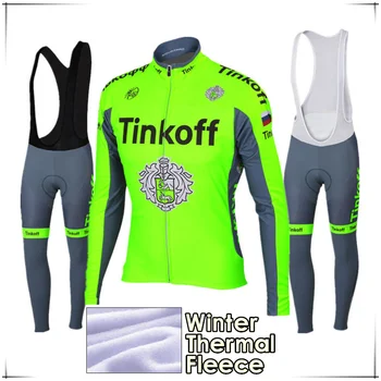 2020 Maillot Ropa Ciclismo Invierno Tinkoff Vinter Trøje Termisk Fleece langærmet Cykling Tøj Sæt MTB Bike Wear