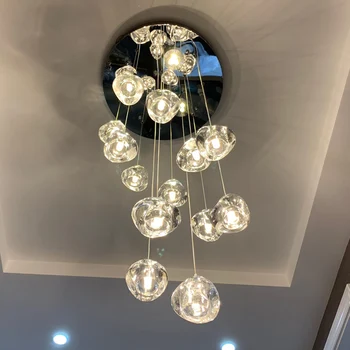 Loft Lysekrone til Stue Køkken Lang Trappe Belysning Mall Villa Hotel Lampe Loft krystalkugler LED Lysekroner