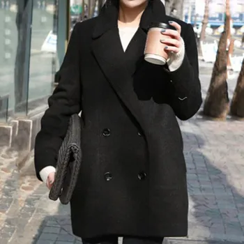 SAGACE 2020 efteråret og vinteren uldne frakke kvindelige Mid-Long Nye koreanske temperament kvinders populære Overtøj af uld frakke