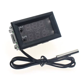 1 sæt 12V Digital LED Mikrocomputer Termostat Controller Skifte Temperatur Sensor Indendørs / Udendørs Termometer Pyrometer