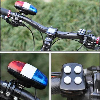 Cykel Lys 6 LED-bike Cykel Politiet Lys + 4 Høj Sirene Lyd Trompet Cykling Horn Bell Cykel Tilbehør