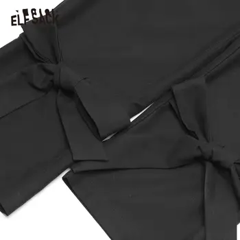 ELFSACK Black Solid Bue Forneden Minimalistisk Lige Afslappet Kvinder Bukser 2020 Efteråret ELF Ren Høj Talje koreanske Damer Daglige Bukser