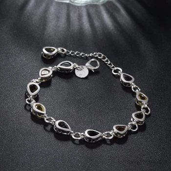 Sød 925 Sterling Sølv Farverige Hjerte med Zirkonia til Armbånd For Kvinder Valentine ' s Gave Smykker pulseras S-B264