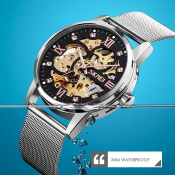 Mekaniske ure Mode Mænds Se Luksus-Rustfrit Stål Mænd Armbånd Top Mærke SKMEI armbåndsur Business 30M Vandtæt