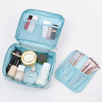 Multifunktions Bærbare Rejse Opbevaringspose Cosmetic Bag Makeup Børste Arrangør Toiletartikler Vask Pose Kvindelige Gøre Op Tilfælde