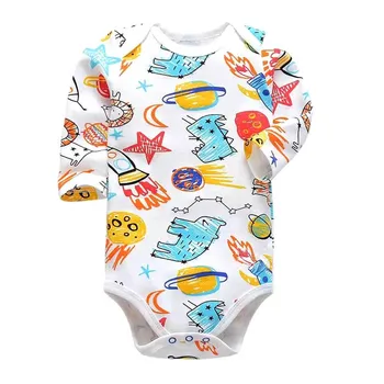 6stk/masse Nyfødte Baby Drenge Piger Bodysuit Tøj med Lange Ærmer Bløde Baby Pyjamas Spædbarn Jumpsuit Fashion Baby Tøj Sæt 24m