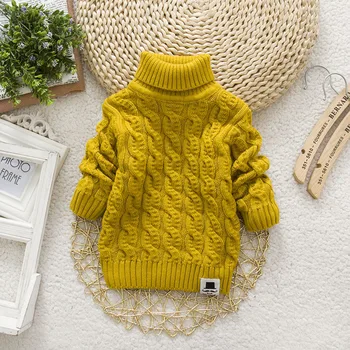 2020 New Kids Sweater Classic-Sengetøj Blomst Solid Farve Rullekrave Bluse til Drenge, Piger med Lange Ærmer Buksetrold Barn 1-10 År