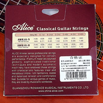 ALICE klassisk streng AWR18-N/H sæt guitar nylon snor akustisk guitar strenge standard / high tension sølv forgyldt string