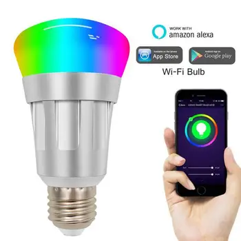 Led Lampe Smart Light WiFi Alexa/Google Startside energibesparende Lysdæmper Multi-farve Smart Pære E26 E27 E14 B22 Med Google Startside