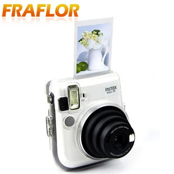 For Fuji Polaroid Instax Mini70 PU Læder/krystalklart Kamera Blød skuldertaske Beskyttende Cover Jakke Pose med Rem