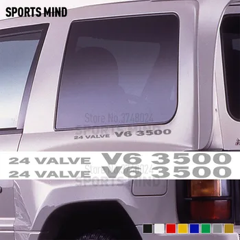 2 X 24 Ventil V6 3500 Vinyl Bil Styling Til Mitsubishi Pajero / Delika Shogun Montero MK2 V20 Tilbehør Klistermærker, Mærkater