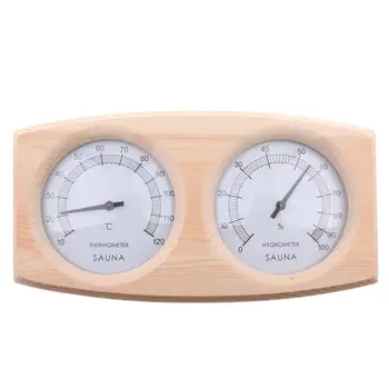 Sauna Termometer Hygrometer Træ-Dobbelt Pointer Hygrothermograph Fugtighed 20 Til 40 Grader Celsius