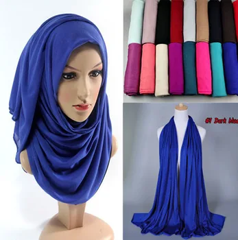 Damer Nye Mode Almindelig Elastisk Jersey Hijab Grundlæggende Design-Strechy Hoved Wraps Echarpes Foulards Kvinder Sjaal Pashmina Stjal Caps