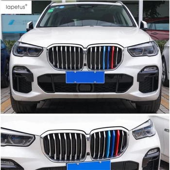 Lapetus Tilbehør Passer Til BMW X5 G05 2019 - 2021 Plast Tricolor Foran Hovedet Gitter i Grill Strip Kofanger Striber Dække Kit Trim