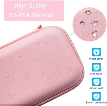 Pink Rejse kuffert 8 i 1 Kit til Nintendo Skifte/Lite Tilbehør Hårdt Bærbare Beskyttende Bundt vandtæt Shell