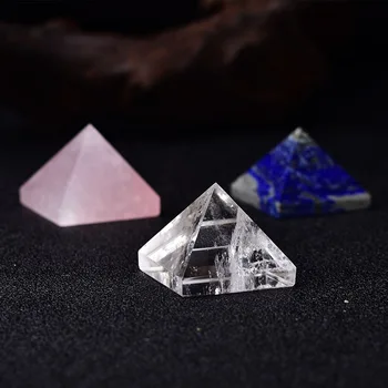 1PC Naturlige Pulver Krystal Pyramide Kvarts Healing Sten Chakra Ånd Crystal Lapis Lazuli Point Hjem Dekoration Perle Håndværk